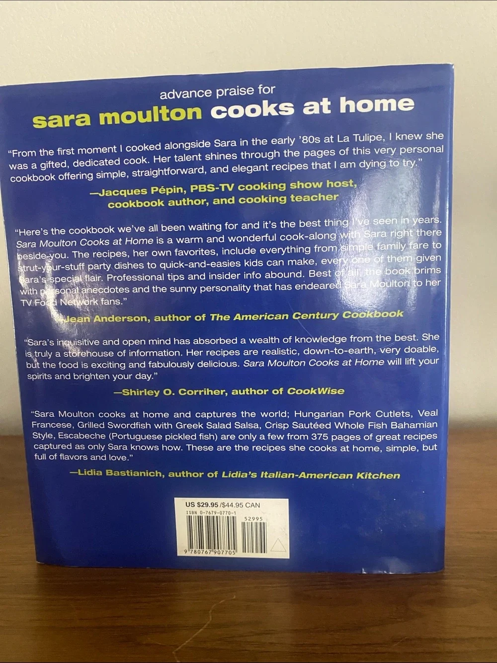 Sara Moulton Cooks at Home Cookbook - Blue & Orange